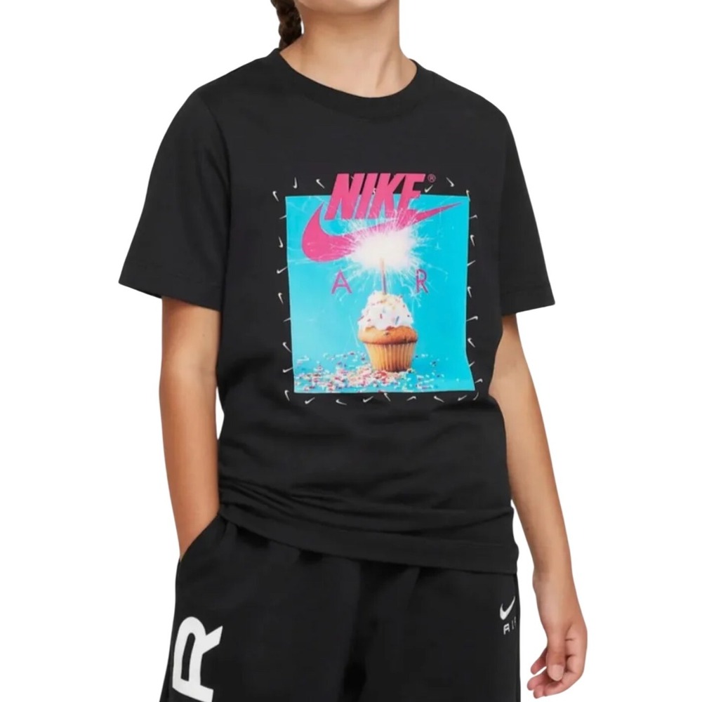 Nike Air Youth Black Cupcake Sparkler Graphic Tee T Shirt Size‎ XL